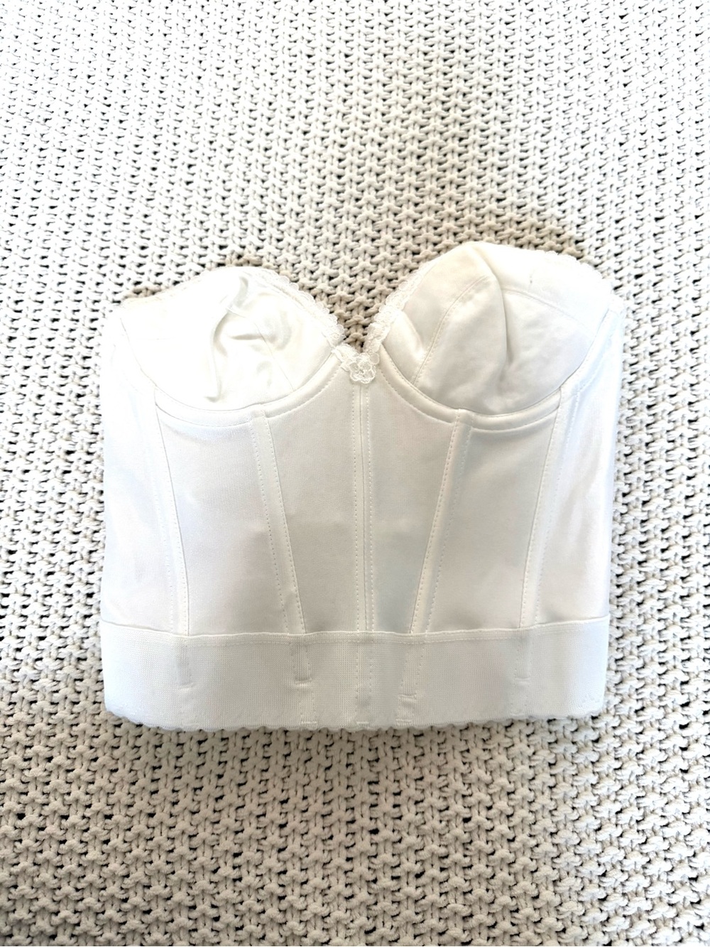 Dominique 34B White Strapless Bridal Longline Bustier Corset Made USA